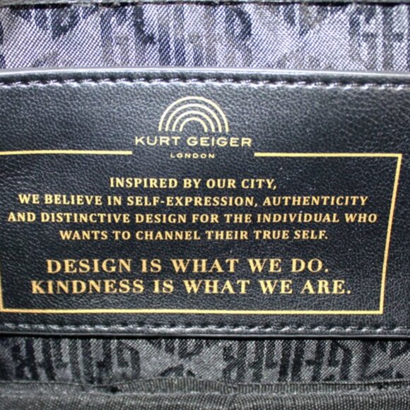 Kurt Geiger London Black Quilted Patent Satchel Top Handle Crossbody Bag w/Chain - Picture 10 of 13